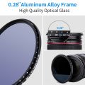 JJC 77mm ND Filter ND2-400 NDV Filter Variable Neutral Density Filter For Canon EF 24-70mm f4L/EF 16-35mm f4L/EF 24-105mm Lens,Nikon AF-S 24-70mm f2.8G/AF-S 16-35mm f4G Lens,Sigma 17-50mm f2.8 Lens,Tokina 11-16mm f2.8 Lens&More Lenes With 77mm Thread. 