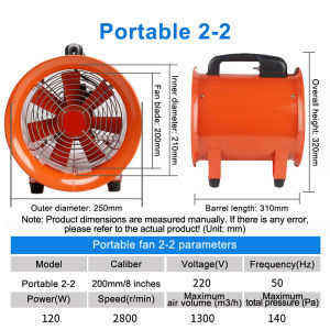 Axial Flow Exhaust Fan 8/10/12/14 Inch 550W Portable Duct Compatible All Copper Motor 7 Aluminum Blades High Airflow for Workshop Tunnel Kitchen Garage Ventilation Fan
