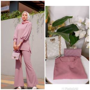 YUNITA Setelan Set Rok Wanita Muslim Terbaru Kekinian Baju Knits Premium Import Cantik Mewah Murah Viral 2025