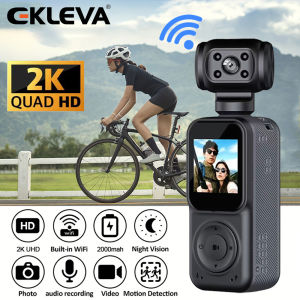 Ekleva Camera thể thao có túi cầm tay 2K camera chuyển động điều khiển Wifi đầu ghi video Điều khiển Wifi có thể xoay 270 ° Màn hình qHD 1440p