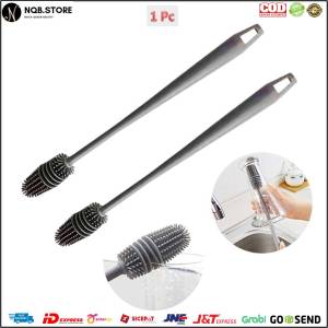 Sikat Silikon Gagang Panjang Pembersih BOTOL SUSU GELAS Cangkir Silicone Brush Stick