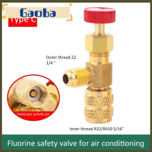 gaoba 1 Piece R410A R22 Air Conditioning Refrigerant 1 4 Safety Adapter Liquid Safety Valve Air Conditioning Repair And Fluoride
