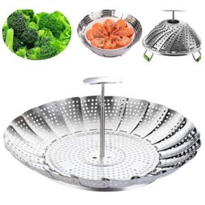 Vegetable Folding Steamer Basket  Metal Stainless Steel Steamer Basket Insert Collapsible Steamer Baskets -JC Elise
