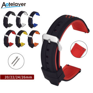 Aotelayer 20mm 22mm 24mm 26mm Silicone Band Strap for Samsung Galaxy Watch 42mm 46mm Active 2 Gear S3 S2 Amazfit Quick Release Bracelet