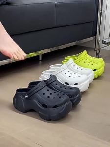 [Free Shipping] Summer Outdoor EVA Breathable Home Anti-Slip Anti-Odor Height-Increasing Trendy WomenS Clogs