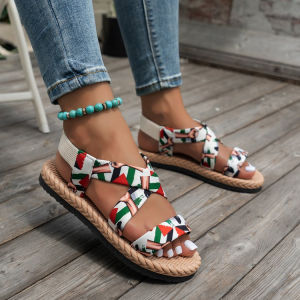 Free Shipping WomenS Spring New Collection: Flat-Soled Roman Sandals Beach Sandals Soft-Soled Sandals With Crisscross Straps Available In Larger Sizes