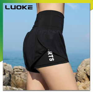 Luoke sports shorts women 2 in 1 jogging short pants for women anti-glare quick-drying sports shorts female breathable printed loose fitness running shorts women training