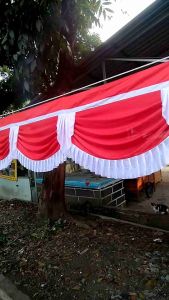 bendera background / dekron panggung / merah putih (DASI) panjang 9 meter
