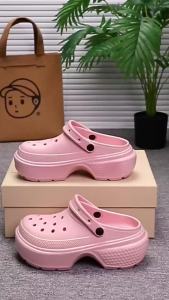 [Free Shipping] WomenS Height-Increasing Clogs Summer Outdoor Wear Thick-Soled EVA Fashion New Style Pearl And Rhinestone Sandals WomenS Two-Way Wear Sandals