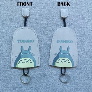 Car Remote Key Cover PU Leather Cute Cartoon Key Case Smart Key Holder Keychain Pouch Auto Key