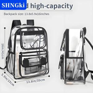 [COD] 🔥🔥🔥SHNGki Ba lô trong suốt túi lưu trữ trong suốt sinh viên bookbag Túi lưu trữ túi rõ ràng bãi biển túi làm việc trường học