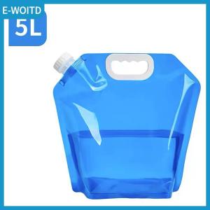 【E-WOITD】 5 10L Outdoor Portable Folding Water Bag With Faucet Cycling Traveling And Camping Plastic Thickened Large-capacity Water Bag