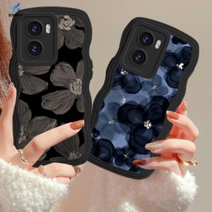 (Lokal Ready) Xinyu Casing hp Vivo Y17s Y27 Y36 Y16 Y15s Y15A Y12S Y12A Y02 Y01 Y02S Y22 Y22s Y35 Y21T Y21S Y33S Y12 Y12i Vivo V25e V27e Y15 Y17 Y11 Y20S Y91C Y19 Y30 Y50 Y53s S1 Pro  Kesing Lucky Oil Painting Tulip Bunga Biru Wavy Edge Sarung Soft Case