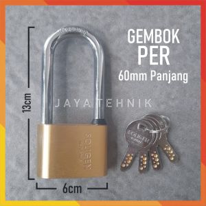 Gembok Soligen PER 60mm Anti Karat Bahan Kuningan Gembok Komputer Leher Pendek / Panjang Gembok Rumah Pagar
