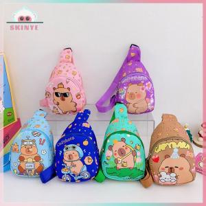 Skinye [Ready Stock] Kawayi Cute Cartoon Capybara Backpack Crossbody Bag Cute Printed Chest Bag Fashion Storage Bag For Kids Portable Gift For Girls Boys