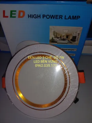 Đèn LED âm trần 7w9w 3 chế độ3 màu