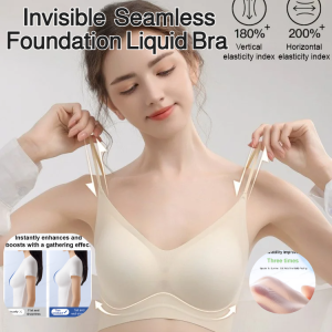Invisible  Seamless Foundation Liquid Bra Chest Shaping Small Size Appears Large Underclothes Comfortable Underwear Plus Size Thin Strap Underwear Ice Silk Invisible Bra Vest 粉底液内衣 冰丝 文胸