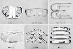 Ốp tay hõm viền pha viền hậu Everest 2023 2024 2025 Đen nhám Mạ Crom Carbon Artistar