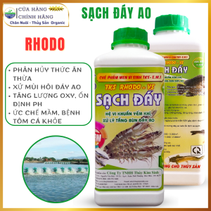 RHODO Men Vi Sinh Xử Lý Đáy Ao Diệt Khuẩn Khử Mùi Hôi Trong Nước - Sạch Đáy 1 Lít