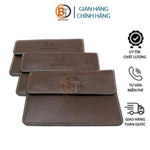 Ví da đựng giấy tờ Logo hãng xe HONDA Túi đựng giấy tờ xe ô tô Ví nâu đựng giấy tờ xe ô tô cao cấp chống thấm nước