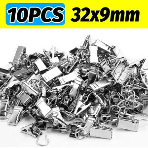 Dizoey 100/10PCS Mini Curtain Hooks Metal Small Clips Multipurpose Photos Shower Window Curtain Fixed Clip Reusable Home Storage Hook