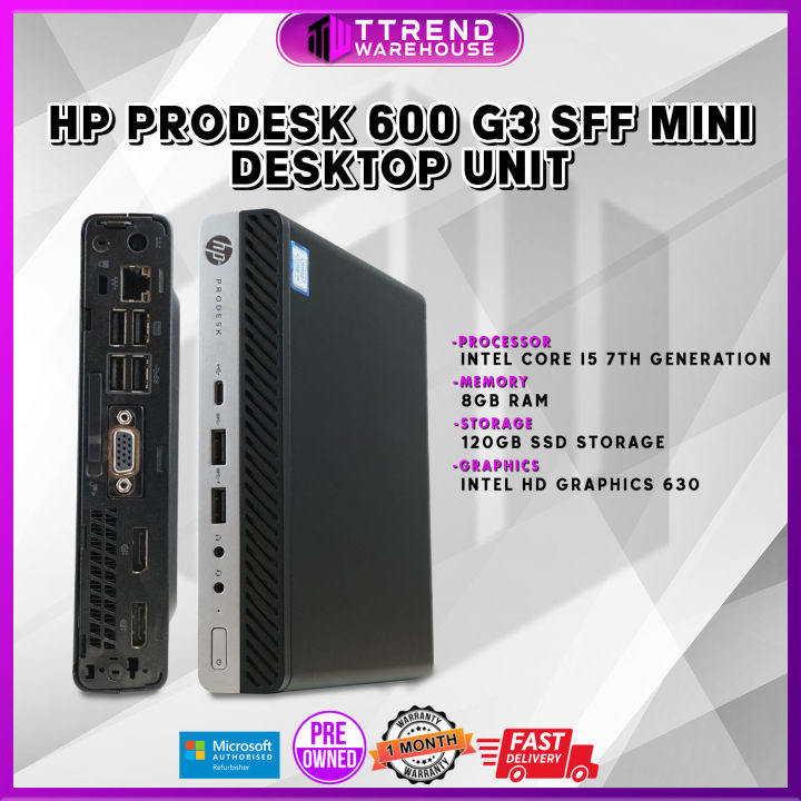 HP Prodesk 600 G3 Micro Desktop Unit | Intel Core i5 7th Gen, 8GB