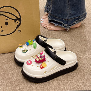 [Free Shipping] WomenS Summer Fashion Outdoor Thick-Soled Height-Increasing Beach Non-Slip Cartoon Cute Bear Toe-Cap Sandals