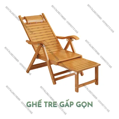 Ghế Bập Bênh Thư Giãn Chất Liệu Thiên Nhiên ROYALDECORHN - Ghế Tre Thư Giãn Gấp Gọn Thông Minh Đa Nặng - Nội Thất Phòng Khách Sân Vườn