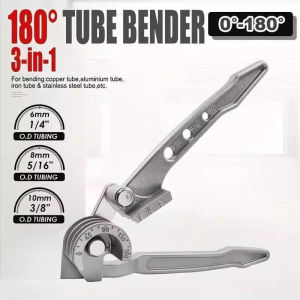 3 In 1 Tube Bending Hand Tool Durable Manual Pipe Bender 90 180 Degree Fits 6mm 8mm 10mm Pipes for HVAC Maintenance Work