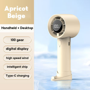 High-Speed Mini Handheld Fan Long Battery Life Rechargeable High Speed Refrigeration Fan Portable Fan Semiconductor Cooling Air Conditioner Strong Wind 5 Speed Adjustable Turbo Fan