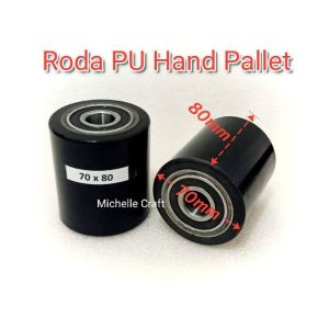 Roda PU Hand Pallet 70x80 mm /hand lift/handpallet / 2Ton/black/Hitam/PU Taiwan