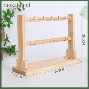 tuokaiguoji Đồ trang sức bằng gỗ hiển thị đứng Vòng Cổ Vòng đeo tay Móc Chìa Khóa Móc lưu trữ giá Bông tai Pin Trâm chủ đứng tổ chức