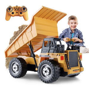 RC Car 2.4G 1:20 11 Channels 9 Channels Alloy RC Excavator Dump Trucks Bulldozer Alloy Plastic Engineering Vehicle Electronic Toys For Kids Boy Gifts