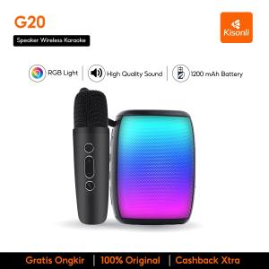 Kisonli G20 Speaker Karaoke Bluetooth Portable dengan Lampu RGB dan Kapasitas Baterai Besar 1200mAh