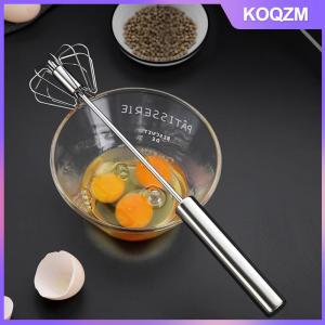 KOQZM 304 Stainless Steel Egg Whisk Semi Automatic Egg Beater Manual Hand Mixer Self Turning Egg Stirrer Kitchen Accessories Egg Tools