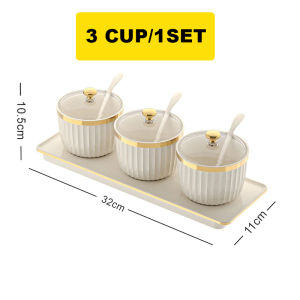 Tempat Bumbu Dapur Set Aesthetic Rak Bumbu Dapur Minimalis Plastik 3 Dan 4 Cup in 1 - TBD016