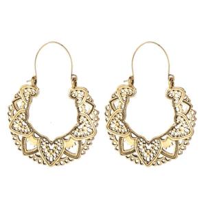 Elegant Hollow Totem Earrings Craft for Comfort and Styles in Antique Gold Portable for Daily and Special Occasions