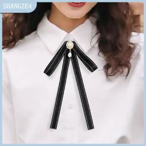 【SHANGZE4】 Bow Brooch Fabric Tie Badge Mourning Corsage Pin Tie Blouse Black Bowties Brooch Shirt Sweater Neckline Accessories