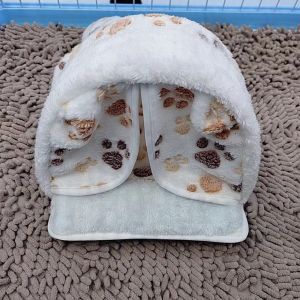 LETIGO Winter Warm Plush Hamster Bed Cotton Washable Guinea Pig Hideout Cozy Breathable Rabbit House Pet Accessories