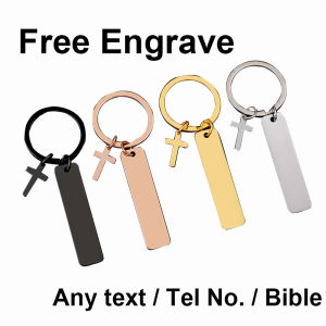 Stainless Steel Keychain With Cross Bible Verse Inspirational Quotations Message Bible Faith Christian Quotations Religious Gifts Key Ring