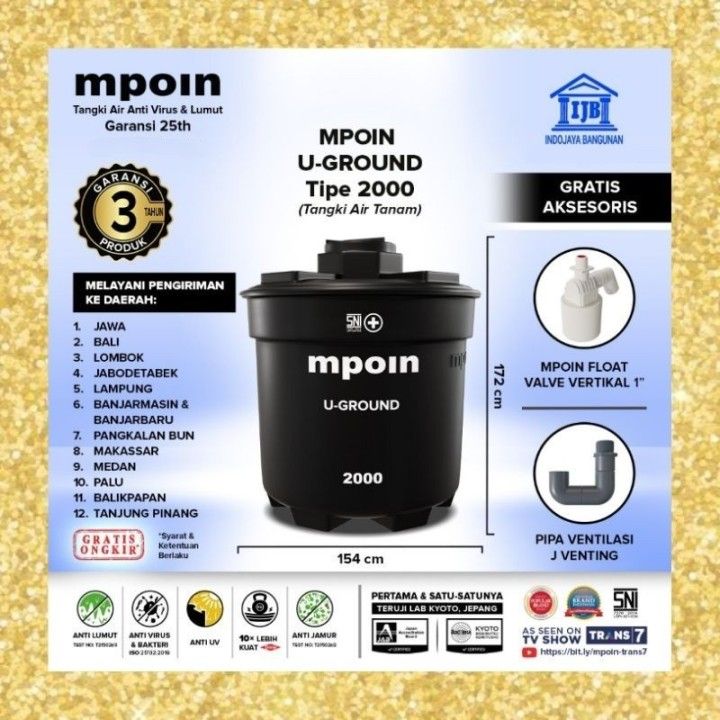 MPOIN BIOPLUS - TANGKI SEPTIC TANK 1000 1600 2000 Liter | Lazada Indonesia