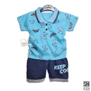 JOVA BAJU BAYI LAKI LAKI SETELAN ANAK COWO LUCU STELAN COWOK 6 12 BULAN KEREN TRENDY KEKINIAN KERAH WANGKI BEAR