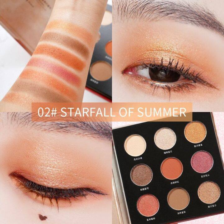 TRENDING 9-color EyeShadow Palette Waterproof Glitter Pearly Eyeshadow  Palette Fashion Korean Shiny Eye Shadow Charming Eye Makeup Long lasting  Eye shadow Korean Makeup