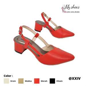 LILY SHOES - Manohara Chunky / Big Heels Wanita Semipremium Real Pict Cantik Trendy
