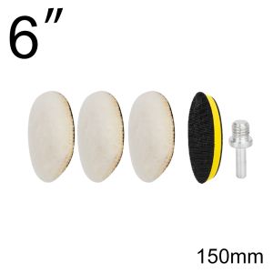 ผ้าขัดสีรถยนต์ ผ้าขนแกะ ผ้าขนแกะขัดเงากลม สำหรับขัด แบบแปะติด เลือกขนาดได้ 6นิ้ว-5นิ้ว⚡พร้อมส่ง⚡