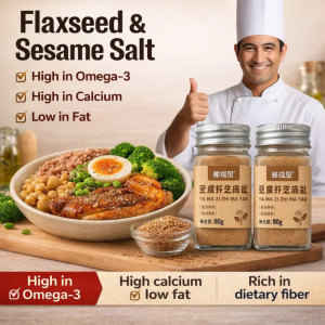 Flaxseed and Sesame Salt Seasoning Omega-3 High-Fiber Chia Seed Weight Loss Healthy Seasoning for Salad Soup BBQ