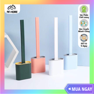 Cọ Bồn Cầu Toilet Nhà Vệ Sinh Silicon Cao Cấp Kèm Giá Cắm Chổi Dán Tường ANHOME