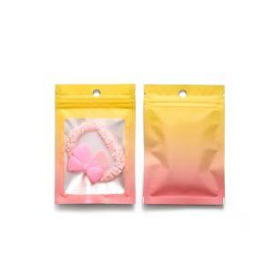 MAELIN 100pcs Zipper Storage Bag Resealable Aluminium Foil Mylar Biscuits Candy Bags Plastic Packaging Pouch for Party Jewelry