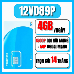 Sim 5G Vinaphone 12VD89P Tặng Data Tốc Độ Cao 4GB/ngày Kèm 1500P Gọi Nội Mạng + 50P Ngoại Mạng Free 14 Tháng | FREESHIP - CHƯA KÍCH HOẠT