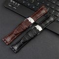 21mm Genuine Cowhide Watch Strap for Swatch YVB404 YVS400 YVS45 Men Stainless Steel Pin Buckle Watch Band Bump Bracelet. 